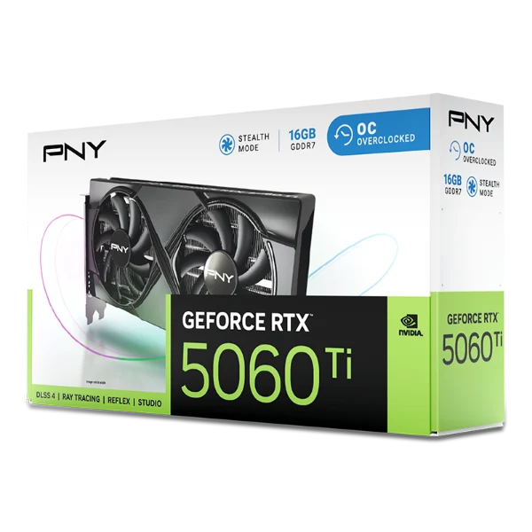 כרטיס מסך PNY GeForce RTX™ 5060Ti 16GB Overclocked Dual Fan