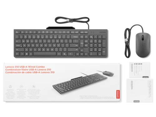 ציוד קלט Lenovo 310 USB-A Wired Combo Hebrew GX31R09784 - שפה עברית / אנגלית
