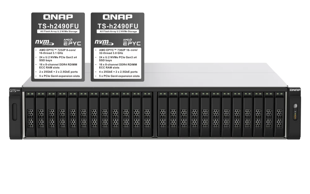 שרת אחסון NAS QNAP TS-h2490FU-7302P-128G