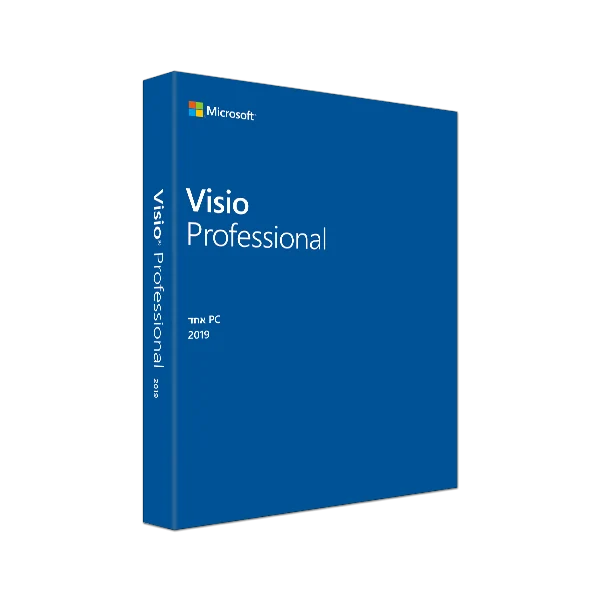 תוכנה למחשב Microsoft Visio Pro 2019 Win Hebrew Medialess - FOR WIN 10 ONLY