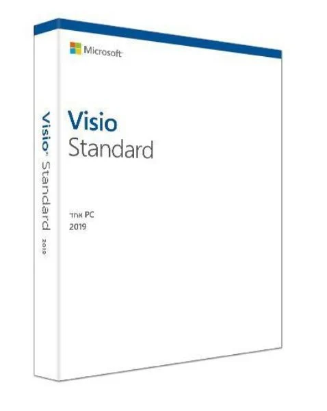 תוכנה למחשב Microsoft Visio Std 2019 Win Hebrew Medialess - FOR WIN 10 ONLY