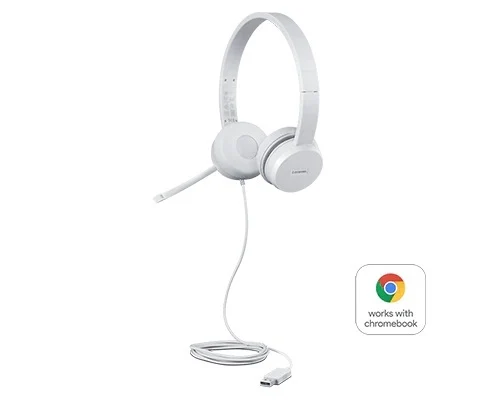 אביזר למחשב Lenovo 110 On-Ear Stereo USB - GXD1E71385 - צבע לבן